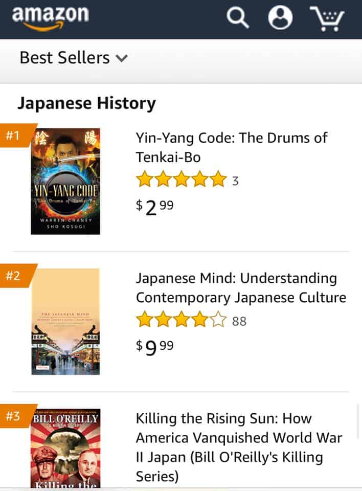Sho Kosugi and Warren Chaney on becoming 1 Amazon Bestselling Yin Yang Code The Drums of Tenkai Bo | Mindstir Media Book Cover